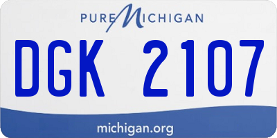 MI license plate DGK2107