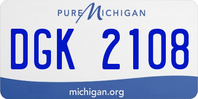 MI license plate DGK2108