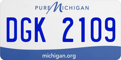 MI license plate DGK2109
