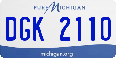 MI license plate DGK2110