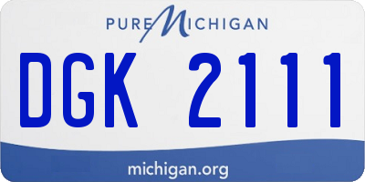 MI license plate DGK2111