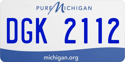 MI license plate DGK2112