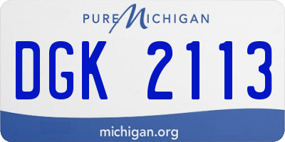MI license plate DGK2113