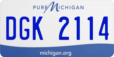 MI license plate DGK2114