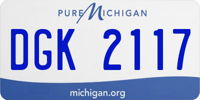 MI license plate DGK2117