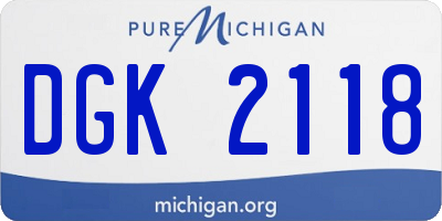 MI license plate DGK2118