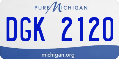 MI license plate DGK2120