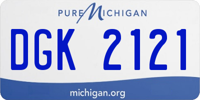 MI license plate DGK2121