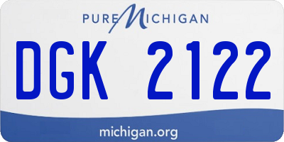 MI license plate DGK2122