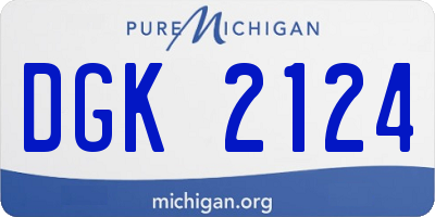 MI license plate DGK2124