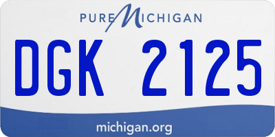 MI license plate DGK2125