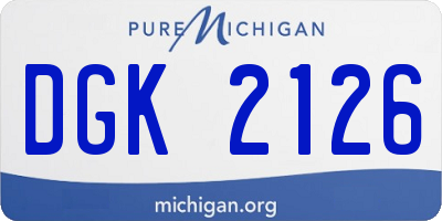 MI license plate DGK2126