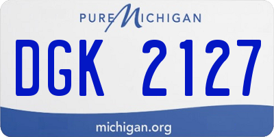 MI license plate DGK2127
