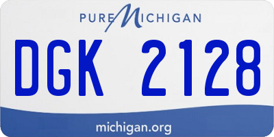 MI license plate DGK2128
