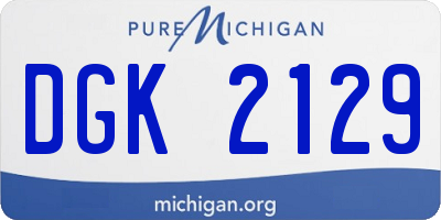 MI license plate DGK2129