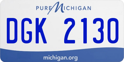 MI license plate DGK2130