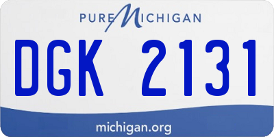 MI license plate DGK2131