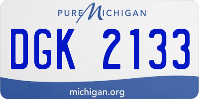 MI license plate DGK2133