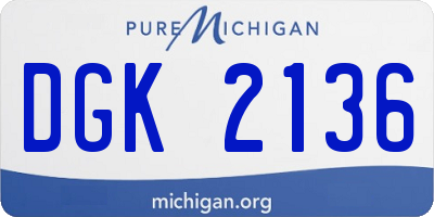 MI license plate DGK2136