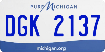 MI license plate DGK2137