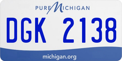 MI license plate DGK2138