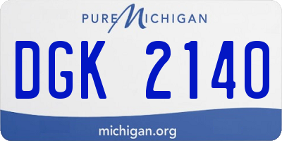 MI license plate DGK2140
