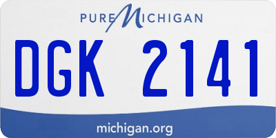 MI license plate DGK2141