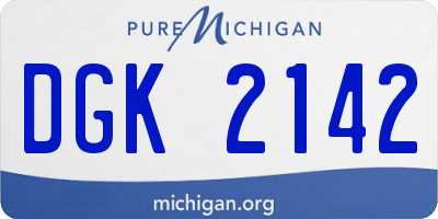 MI license plate DGK2142