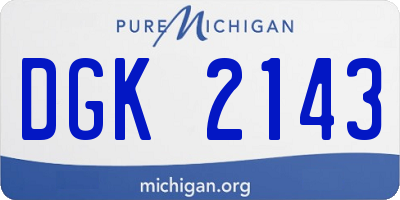 MI license plate DGK2143