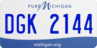 MI license plate DGK2144