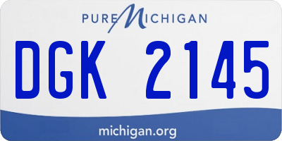 MI license plate DGK2145