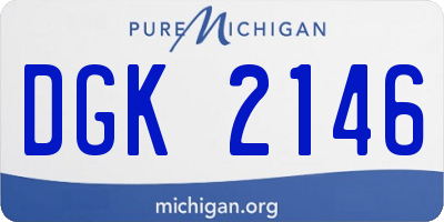 MI license plate DGK2146
