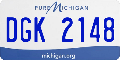 MI license plate DGK2148