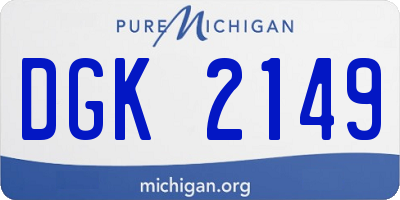 MI license plate DGK2149