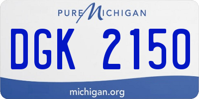 MI license plate DGK2150