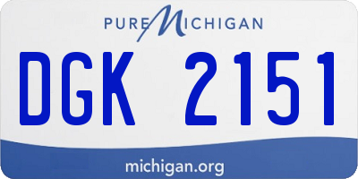 MI license plate DGK2151