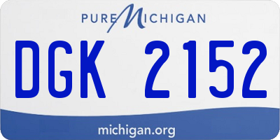 MI license plate DGK2152