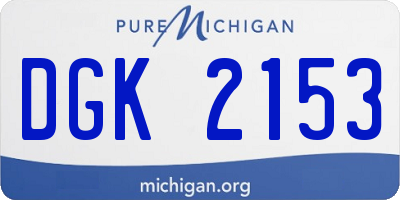 MI license plate DGK2153