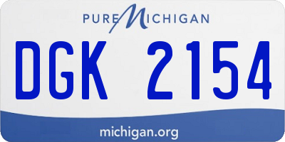 MI license plate DGK2154