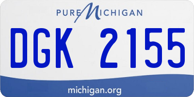 MI license plate DGK2155