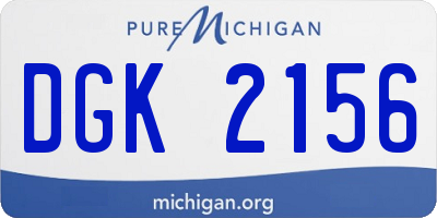 MI license plate DGK2156