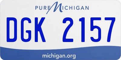 MI license plate DGK2157
