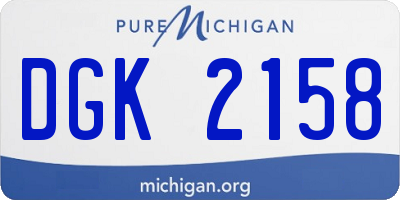 MI license plate DGK2158