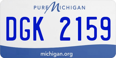 MI license plate DGK2159