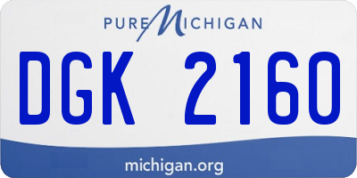 MI license plate DGK2160