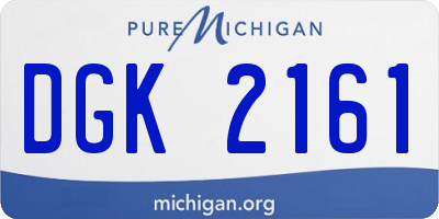 MI license plate DGK2161