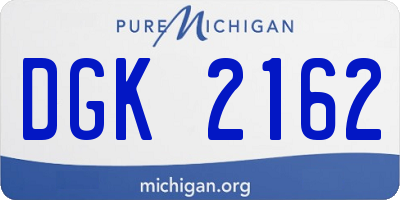MI license plate DGK2162