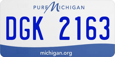 MI license plate DGK2163