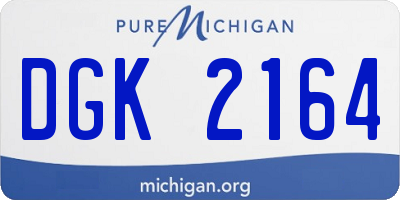MI license plate DGK2164