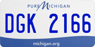 MI license plate DGK2166